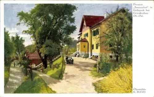 Künstler Ak Hayd, K., Gallspach in Oberösterreich, Pension Sonnenhof, Straßenpartie