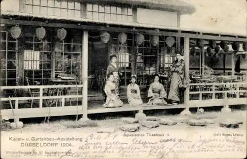 Ak Düsseldorf am Rhein, Kunst- und Gewerbeausstellung, Japanisches Theehaus
