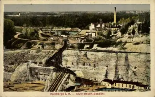 Ak Kalkberge Rüdersdorf bei Berlin, Blick in den Alvensleben Schacht, Steinbruch