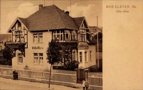 Ak Bad Elster im Vogtland, Villa Höra, Gebäude mit Garten, r Stil