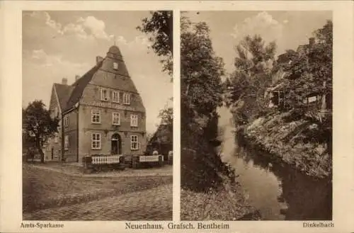 Ak Neuenhaus Grafschaft Bentheim Niedersachsen, Amts-Sparkasse, Dinkelbach