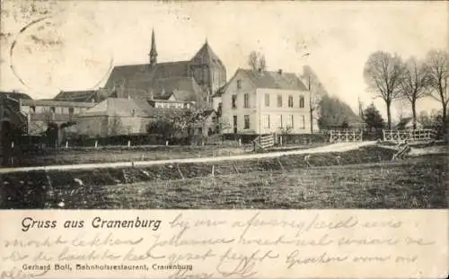 Ak Cranenburg Kranenburg am Niederrhein, Gruss aus  Landschaft mit Kirche und Gebäuden