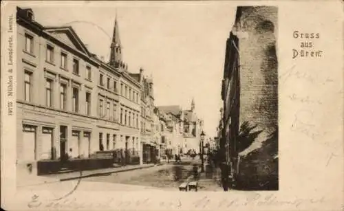 Ak Düren im Rheinland, Straßenansicht,  Gebäude, Kirchen, 