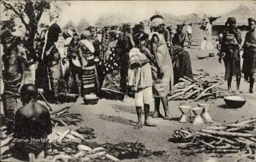 Ak Afrika, Zaria Marktleben
