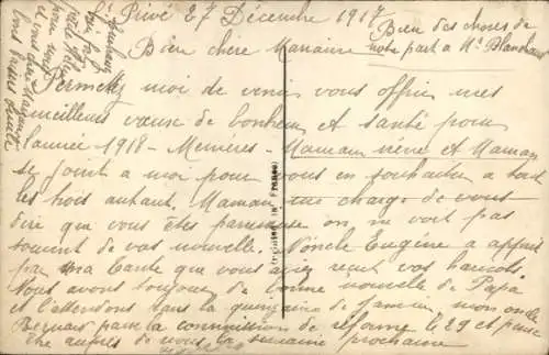 Ak Glückwunsch Neujahr, Mädchen mit Blumenkorb vor einer Haustür