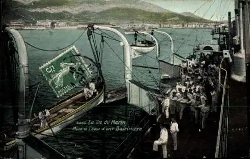 Ak Französisches Kriegsschiff, Marinesoldaten, Französische Marine