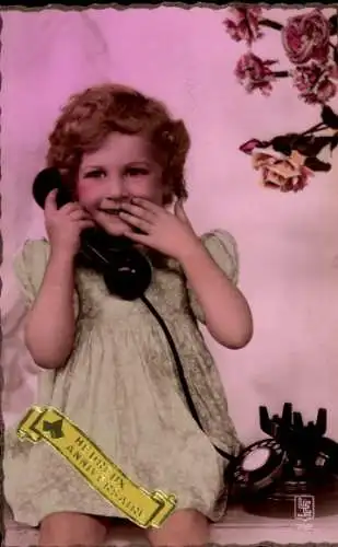 Ak Glückwunsch Geburtstag, Mädchen beim Telefonieren