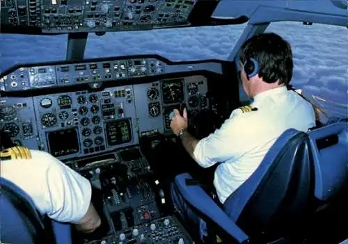 Ak Belgisches Passagierflugzeug, Cockpit, Airbus A310-300, Sabena