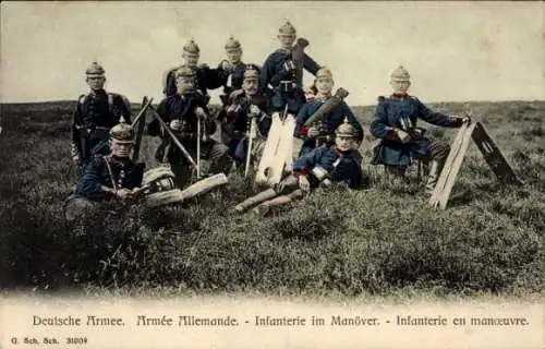 Ak Deutsche Armee, Infanterie im Manöver