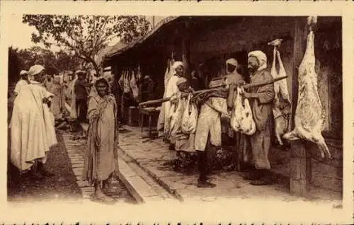 CPA Bou Saada Algérie, Une boucherie indigèns