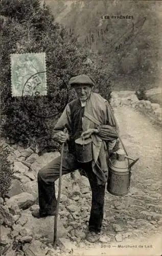 CPA Les Pyrénées, Marchand de Lait