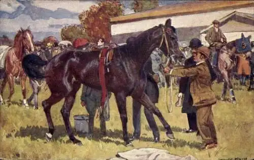 Künstler Ak Koch, Pferde, Pferderennen ?