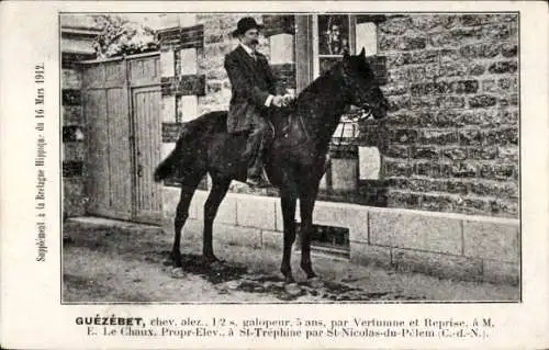CPA Supplément à la Bretagne Hippique du 16 Mars 1912, Guezebet
