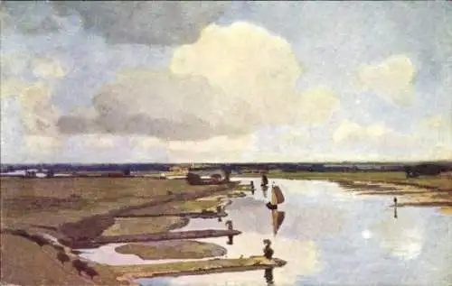 Künstler Ak Wiggers, Wageningen, Rijn, Landschaft