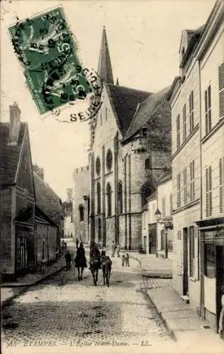 Ak Étampes Essonne,  L'Eglise Notre-Dame