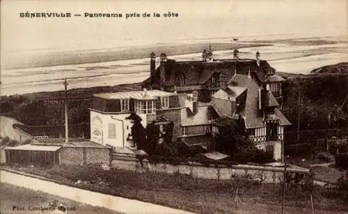 Ak Benerville Calvados, Blick auf Benerville von der Küste aus