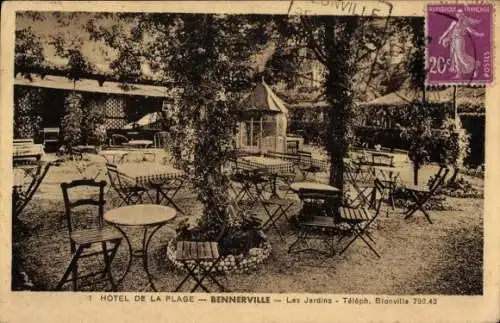 CPA Benerville Calvados, Hotel de la Plage, Jardins