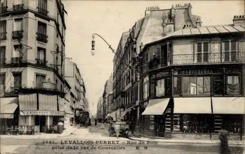 Ak Levallois Perret Hauts de Seine, Rue du Bois, Rue de Courcelles
