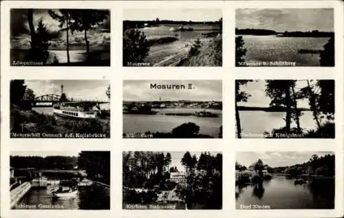 Ak Mikołajki Nikolaiken Masuren Ostpreußen, Löwentinsee, Mauersee, Motorschiff Ostmark, Kurhaus