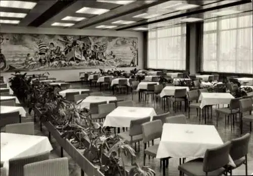 Ak Binz Insel Rügen, FDGB Erholungsheim Rügen, Essraum