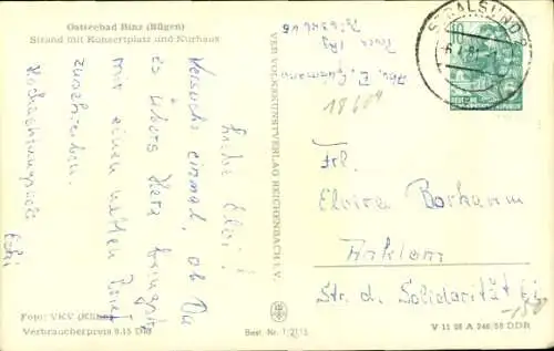 Ak Seebad Binz auf Rügen, Strand, Konzertplatz, Kurhaus