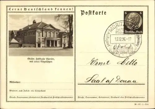 Ak Viersen in Nordrhein Westfalen, Städt. Sesthalle  mit 2000 Sigplägen, Postkarte