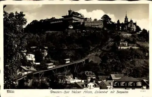 Ak Dresden Weißer Hirsch, Luisenhof mit Bergbahn