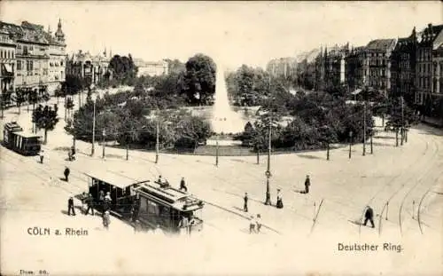 Ak Köln am Rhein, Deutscher Ring, Straßenbahn