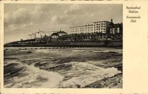 Ak Nordseebad Borkum in Ostfriesland, Kommende Flut, Hotels