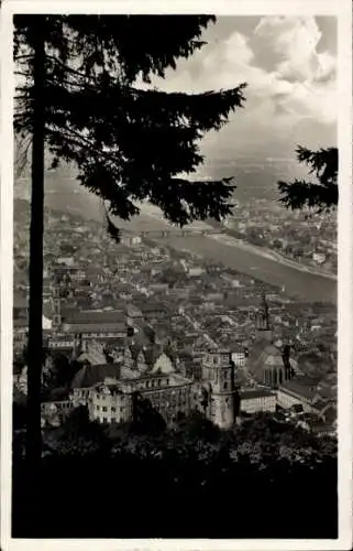 Ak Heidelberg am Neckar, Durchblick nach Stadt und Schloss