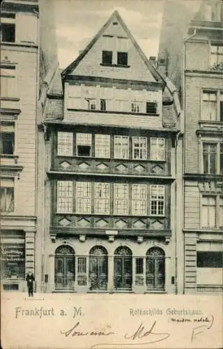 Ak Frankfurt am Main, Rothschilds Geburtshaus, historische Architektur, Stadtansicht