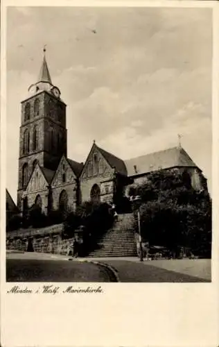 Ak Minden in Westfalen, Minden i Westf. Marienkirche., Ansicht von der Kirche