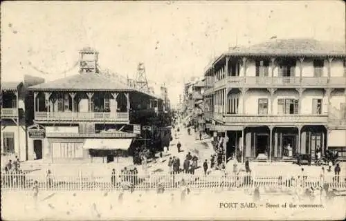 Ak Port Said Ägypten, Street of the commerce