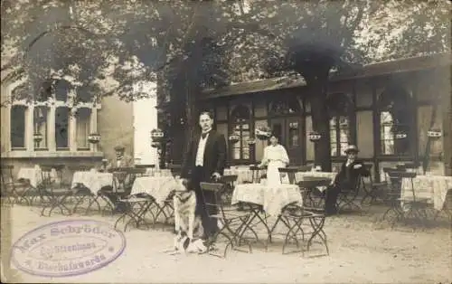 Foto Ak Bischofswerda in Sachsen, Café Schützenhaus, Inhaber: Max Schröder