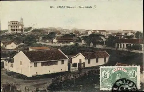 Ak Dakar Senegal, Ansicht von Dakar, Gebäude, ländliche Umgebung, Poststempel,  angesehenes Motiv