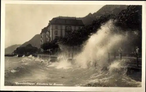 Ak Brunnen Kt Schwyz, Vierwaldstättersee, Föhnsturm