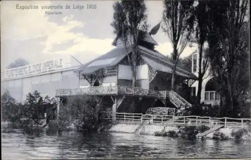 Ak Liège Lüttich Wallonien, Aquarium, Exposition universelle de Liège 1905, historische Archit...