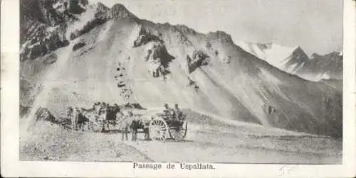 Ak Uspallata Argentinien, Kutschen am Wegesrand