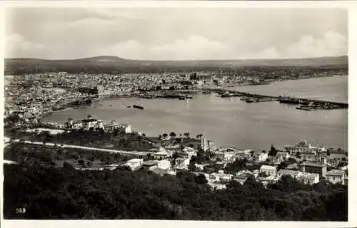 Ak Palma de Mallorca Balearische Inseln, Panoramablick, Stadtansicht, Hafen, Küstenlinie