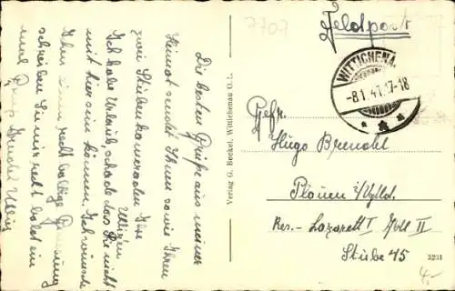 Ak Wittichenau in der Oberlausitz, Straßenpartie, Kirche