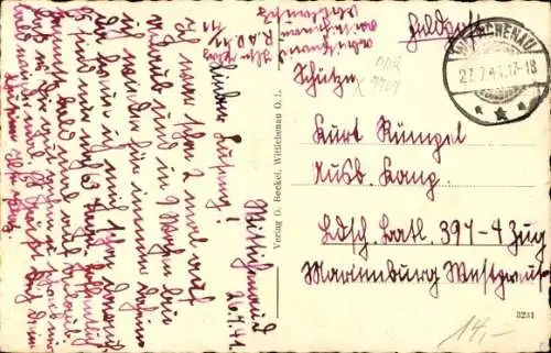 Ak Wittichenau in der Oberlausitz, Straßenpartie, Kirche