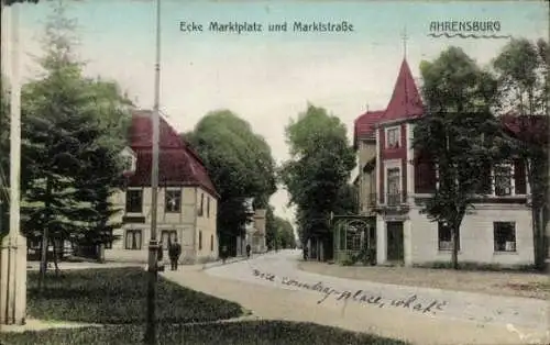 Ak Ahrensburg in Holstein, Ecke Marktplatz und Marktstraße