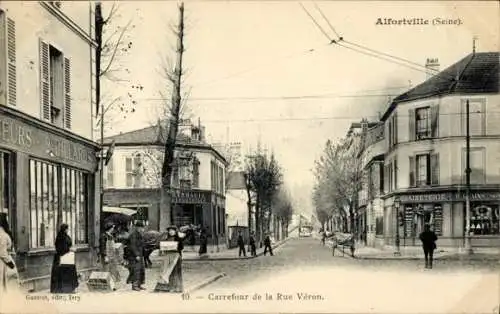CPA Alfortville Val de Marne, Carrefour de la Rue Véron