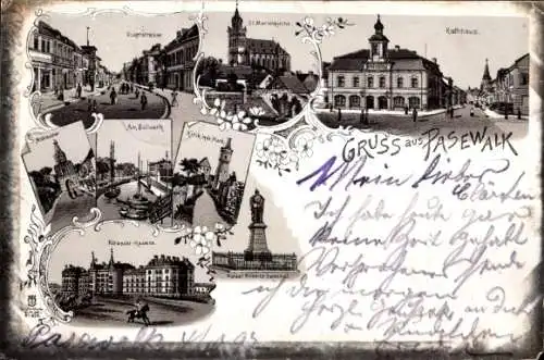 Ak Pasewalk in Mecklenburg Vorpommern, Verschiedene Ansichten von  Gruß aus  alte nansicht