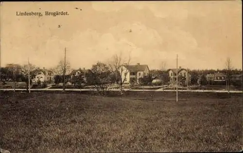 Ak Lindesberg Schweden, Brogärdet, Blick auf den Ort