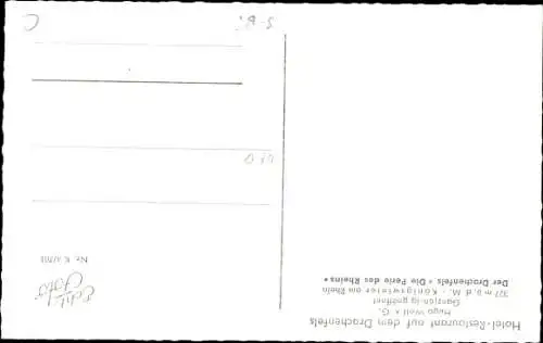 Ak Mehlem Bad Godesberg Bonn am Rhein, Blick auf Drachenfels, Salondampfer