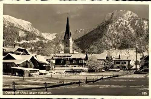 Ak Oberstdorf (Allg.), Winteransicht gegen Nebelhorn