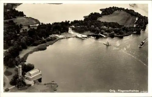 Ak Potsdam-Sacrow, Heilandskirche, Fliegeraufnahme