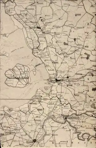 Landkarten Ak Insel Nordstrand in Nordfriesland, Husum, Friedrichstadt