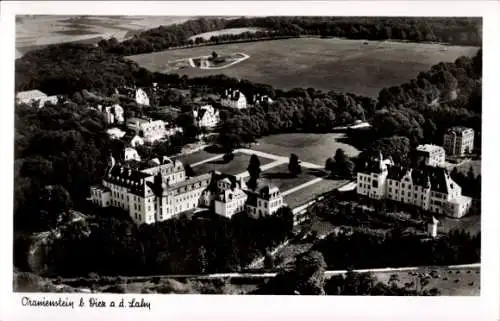 Ak Diez an der Lahn, Schloss Oranienstein, Fliegeraufnahme